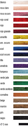 GRIFFIN Cinta de seda Habotai est�n disponible en 20 colores naturales: Blanco rosa claro oscuro rojo coral granate amarilloazul lila amatista turquesa verde jade cornalina beige marr�n gris negro