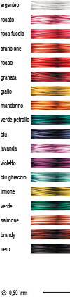 FancyWire della GRIFFIN Rosato, rosa fucsia, arancione, rosso, granata, giallo, mandarino, verde petrolio, blu lavanda, violetto, blu ghiaccio, limone, verde, salmone, brandy, nero