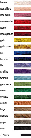 Nastrino di seta Habotai della GRIFFIN � disponibile in 20 colori naturali: Bianco, rosa chiaro, rosa scuro, rosso corallo, rosso, rosso granata, giallo, giallo scuro, blu, blu scuro, lilla, ametista, turchese, giada verde, corniola, beige, marrone, grigio, nero