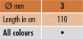 colors and diameters